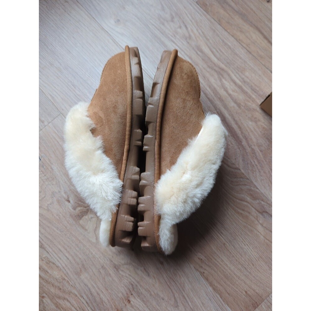 UGG Coquette Shearling Lined Slip On Slippers Chestnut Womens 7 EU 38 - Picture 10 of 11